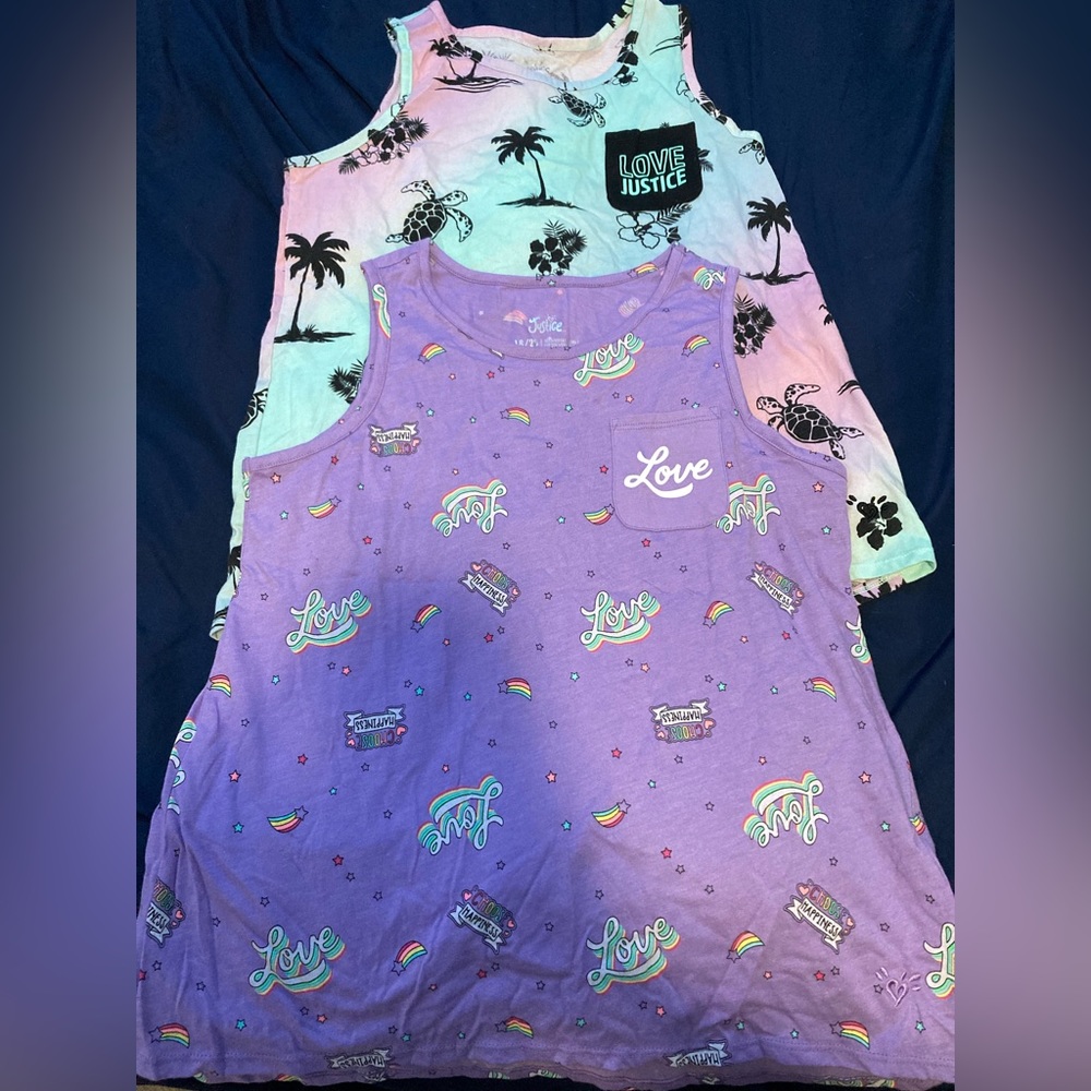 JUSTICE TANK TOP BUNDLE!! Size 18 in girls